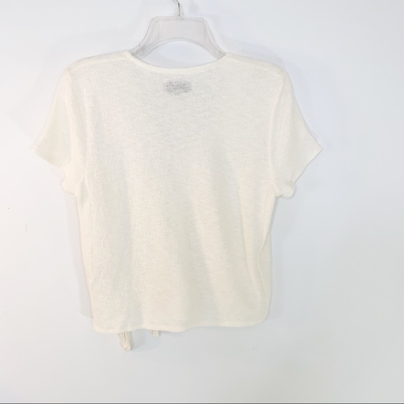 Madewell Texture & Thread Wrap Tie Top Ivory Small - Picture 5 of 6